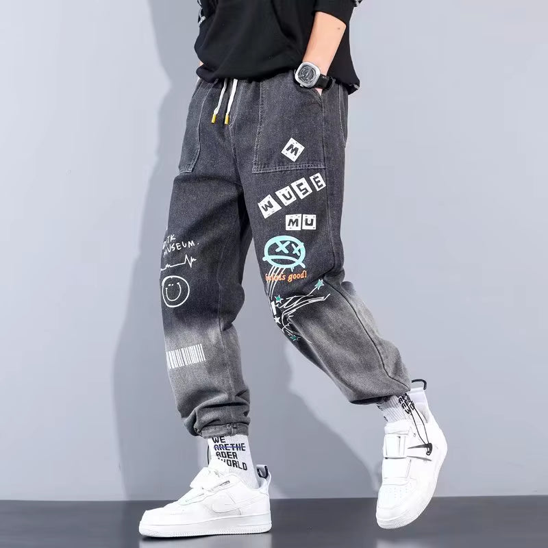 Men Jeans Pants Streetwear Men'S Denim Pants 2025 Autumn Ankle Length Hip Hop Jeans Trousers Sweatpants