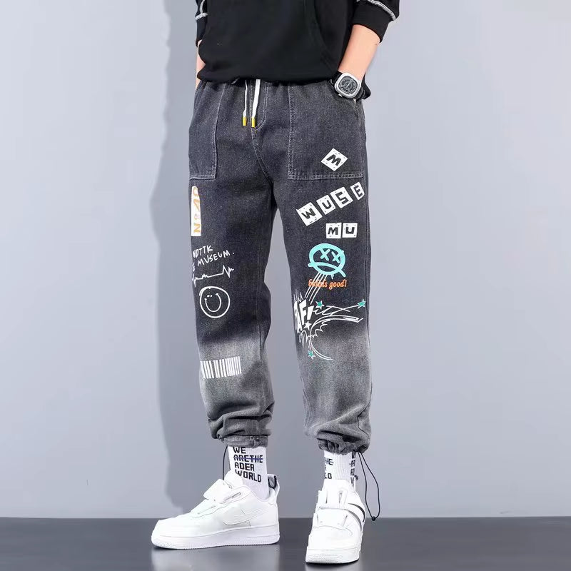 Men Jeans Pants Streetwear Men'S Denim Pants 2025 Autumn Ankle Length Hip Hop Jeans Trousers Sweatpants