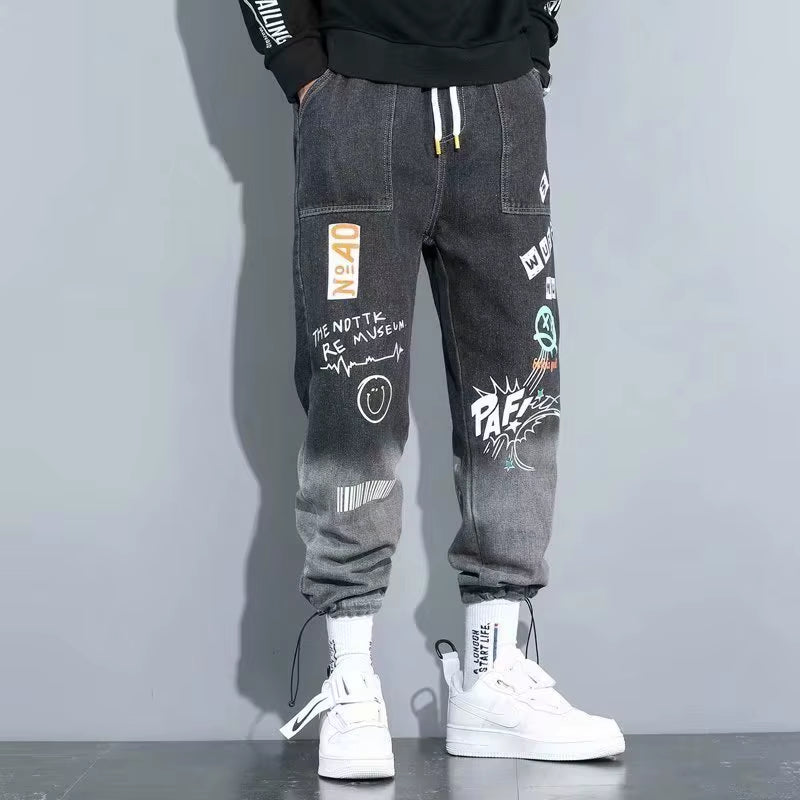 Men Jeans Pants Streetwear Men'S Denim Pants 2025 Autumn Ankle Length Hip Hop Jeans Trousers Sweatpants