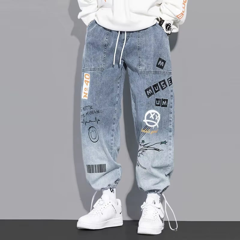 Men Jeans Pants Streetwear Men'S Denim Pants 2025 Autumn Ankle Length Hip Hop Jeans Trousers Sweatpants